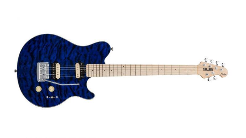 ギター Sterling by MUSIC MAN S.U.B. AX3 Guitarra Sterling Sub Axis Ax3 By Music Man Trans Blue - Sterling